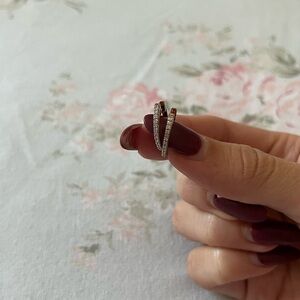 Diamond huggie hoops